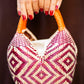 Bolso de Palma Natural Tetera ( Burdeos-Naranja) - Mamen Aceña