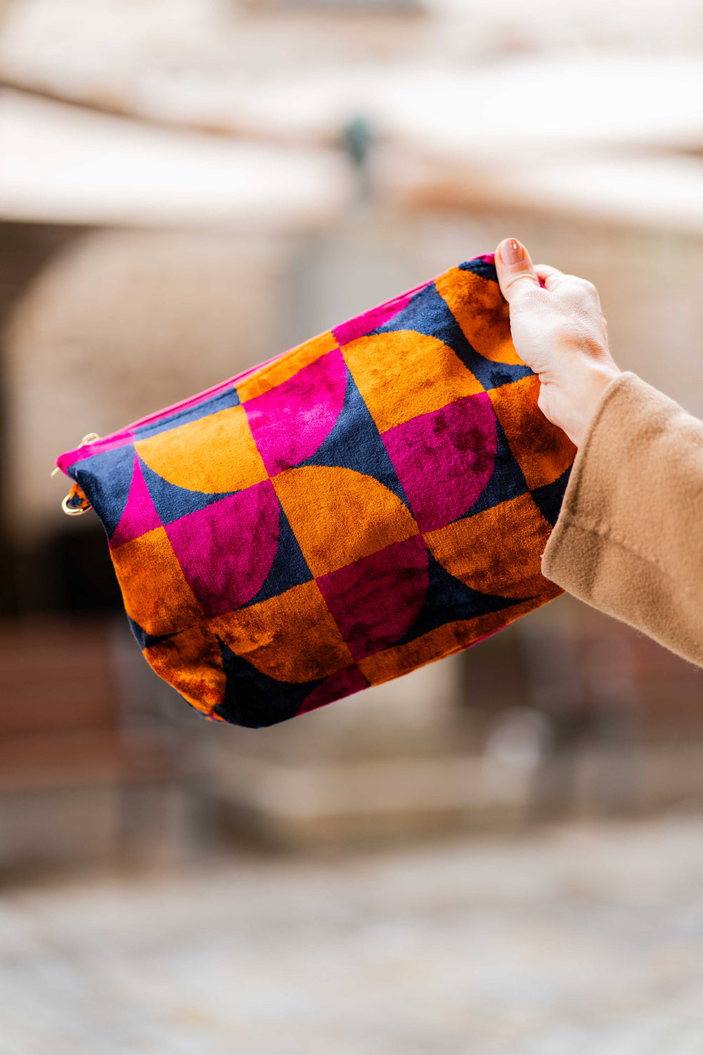 Bolso Ikat  Azul-Fucsia - Mamen Aceña