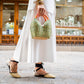Bolso de Palma Natural Tetera ( Verde-Naranja)