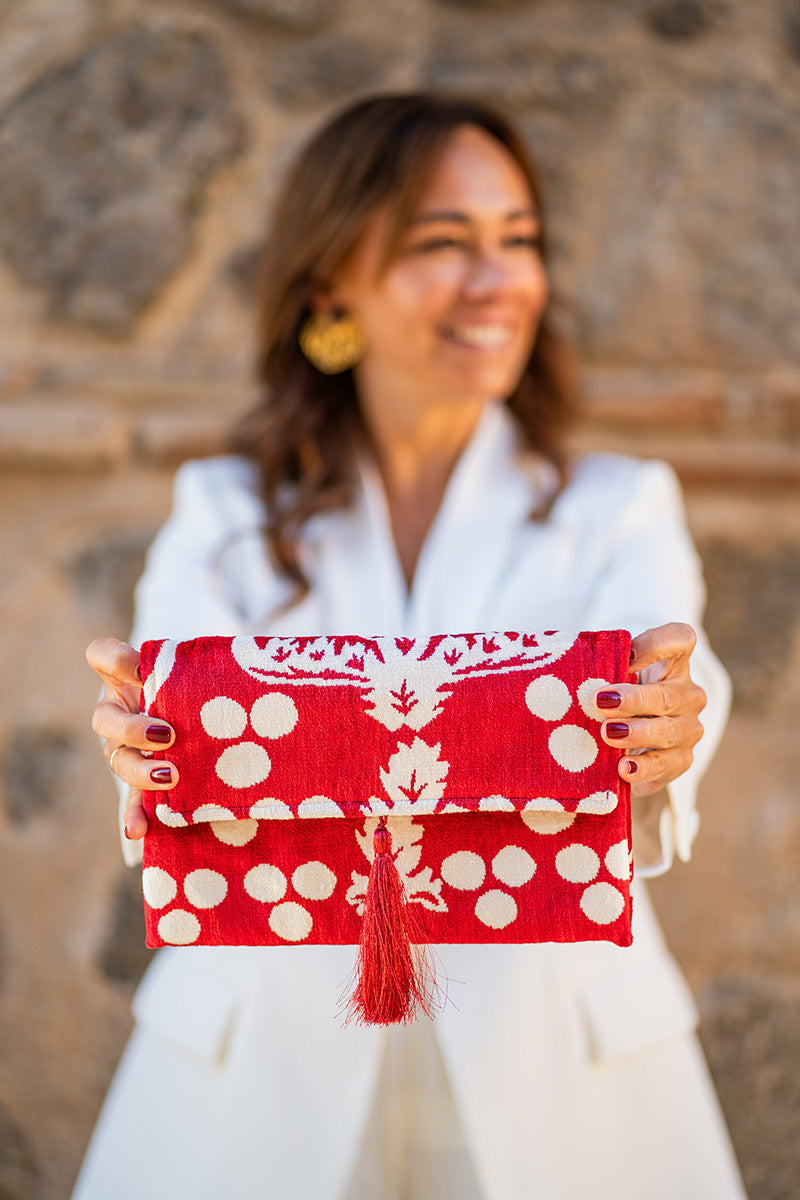 Cartera Ikat Red Velvet