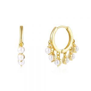 Pendientes Aritos Perlas Colgantes