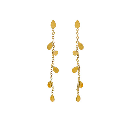 Pendientes de acero gotitas oro