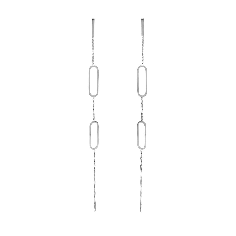Pendientes de acero light plata