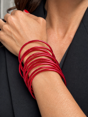 Pulsera Pan de Oro Fina Rojo ¡NOVEDAD!