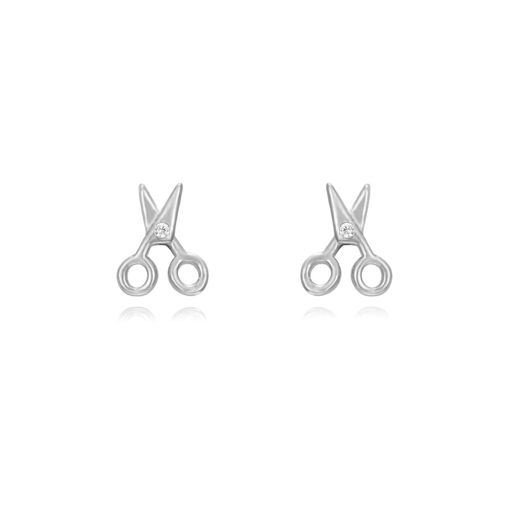 Pendientes Mini Tijeras Circonitas