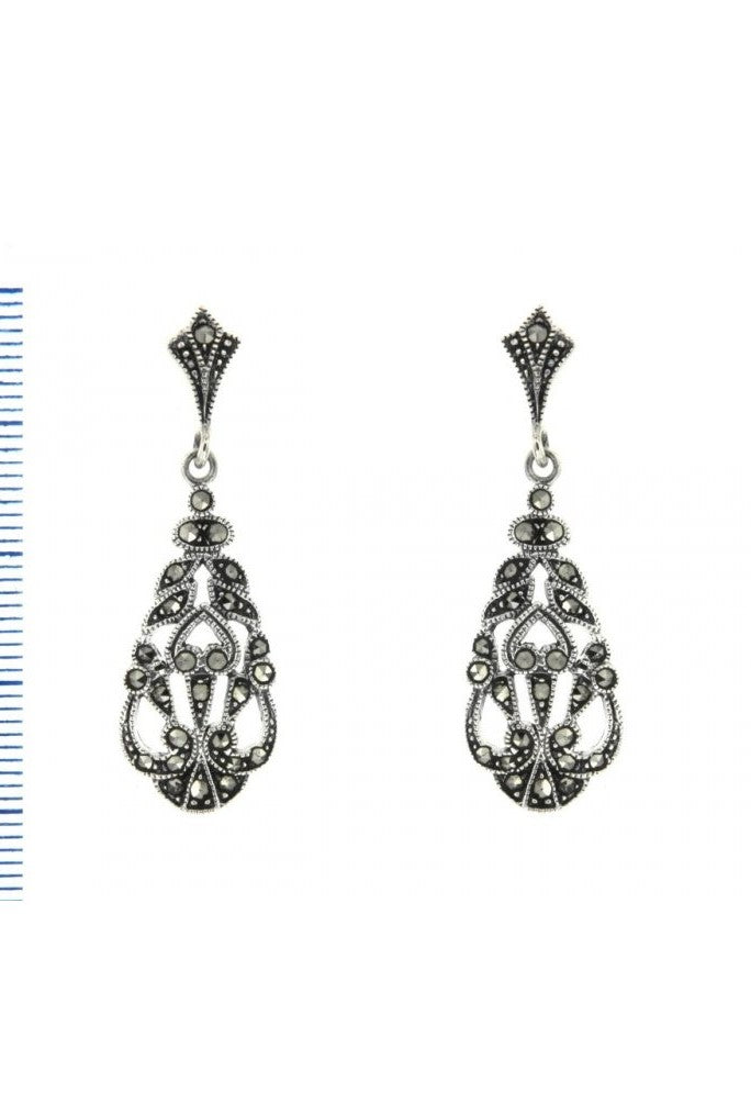 pendientes de plata marcasitas mantilla